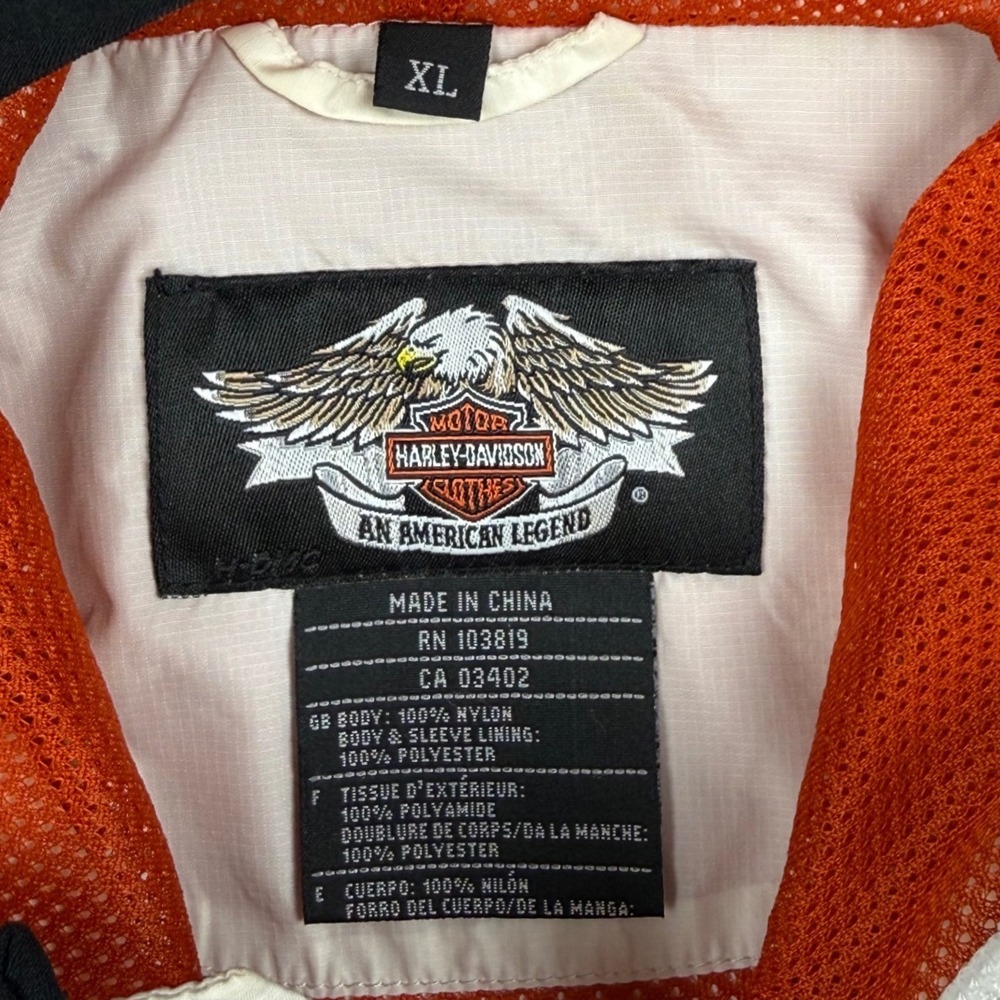 Harley Davidson Motorcycle Windbreaker Jacket Womens XL White Hooded - Picture 4 of 7